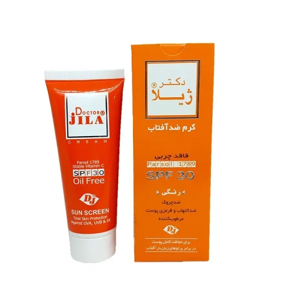 کرم ضد افتاب فاقد چربی رنگی دکتر ژیلا 30%